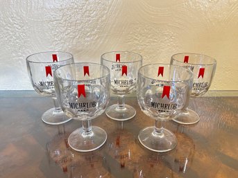 Set Of Five Vintage Michelob Beer Glasses