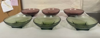 Three Beautiful Purple And Three Salad Bowls. KSS/C4