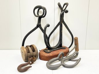 Antique Ice Hooks And More - They Make Wonderful Paper Towel Holders!