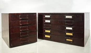 A Pair Of Vintage Mid Century Document Drawer Units