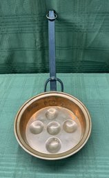 Copper 5 Egg Poacher/Escargot/Oyster Pan With Handle - Vintage Kitchen