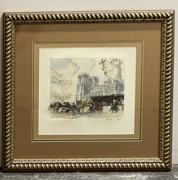 Frank X. Wolf Etching Triple Matted And Framed