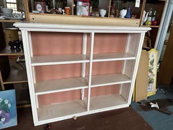 Nice Solid 6 Shelf White Bookcase With Crown Molding On Top