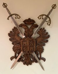 Wooden Crest With Crossed Swords, Spain