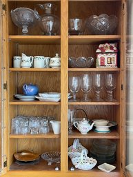 Glassware Cabinet #1 Pitcher Drinking Glasses Plates Christmas