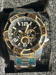 Never Worn INVICTA 2585 PRO DIVER CHRONOGRAPH- 18k Gold Plated Case- Original Retail $795-