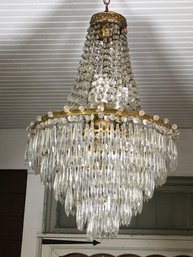 Incredible Vintage Multi Tier Crystal Chandelier - Was $1,500 On His Inventory - High End Look - Very Nice !