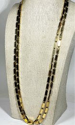 Elongated Square Link High Quality Gold Tone Necklace By MONET