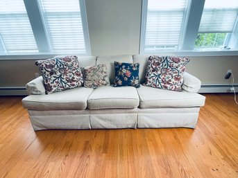 Cloth Sofa With Throw Pillows