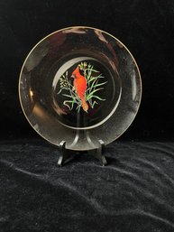 West Virginia Glass American Song Birds Decorative Cardinal Plate