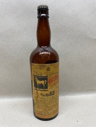 Vintage White Horse Cellar Blended Scotch Whiskey Original Recipe Bottle With Original Tin Cap. Empty.