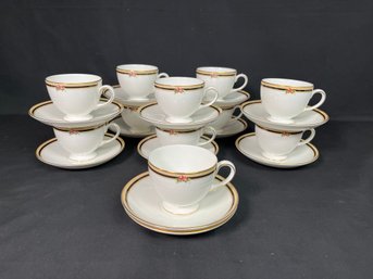 Clio By Wedgewood Leigh Shaped Footed Cup  And Saucer 11 Piece Set, Made In England - Pristine!!