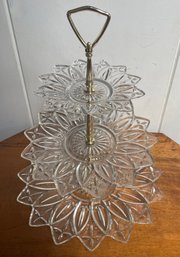 Three Tiered Glass Serving Stand