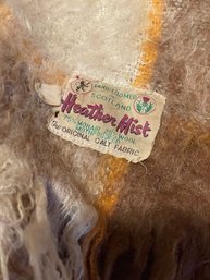Vintage Heather Mist Scotland Mohair Throw Or Wrap