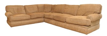 Basketweave Chenille Sectional 3-Piece Sofa -Six Seat Cushions And Matching Pillows - Victor Fix Meas ? Please