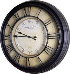Sterling & Noble Clock Company 29' Chateau Wall Clock With Raised Roman Numerals Grill - Dark Brown