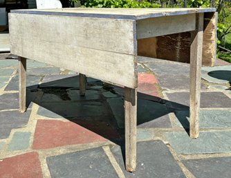 A Primitive New England Maple Drop Leaf Table - Rustic Beauty At Its Best!