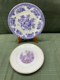 Gustafsberg Plate In The Asiatic Pheasants Pattern And An Unmarked Plate