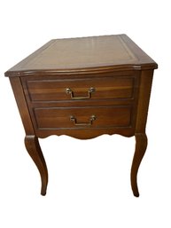 Stickley Vintage Louis XV Style Leather Top End Table