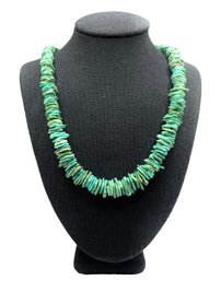 Beautiful Sterling Silver Green Coral Color Necklace