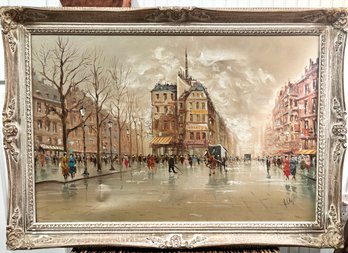 Oil On Canvas, Antoinio De  Vity, ( 1901- 1993)  Street Scene - Signed