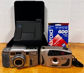 Vintage Camera Lot- Polaroid Spectra System Olympus Accura View 90 DS Max HC2000 Polaroid 600 Film  RC/E4