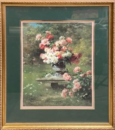 Louis Marie Lemaire, 'Peonies In A Wild Garden' Framed Print