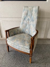 Vintage High Back MCM Flame Stitch Chair Attributed To Broyhill