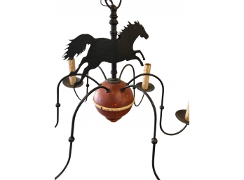 Horse Themed Metal Chandelier