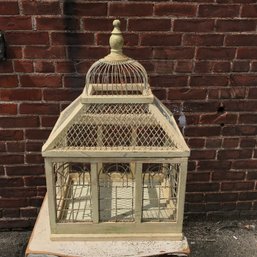 Cute Vintage Style Wood / Wire Bird Cage - Nice Decorator Item - Not Suitable For Keeping Birds - Decorative