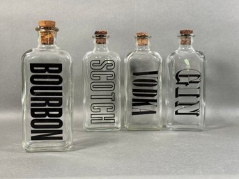 A Fun Set Of Bar Decanters: Bourbon, Scotch, Vodka & Gin