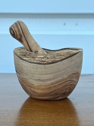 Olive Wood Rustic Mortar And Pestle