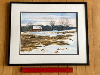 Original Watercolor Landscape Signed R.C. LaPrise 20x16 Matted Framed Plexiglass