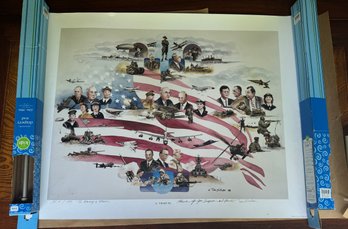 A Tribute - US President & General - Offset Lithograph By John Sullivan Artist Proof