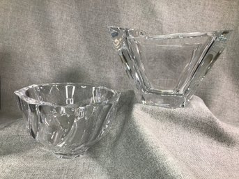 Two Fabulous Pieces ORREFORS Crystal Bowls - VERY High Quality - VERY Heavy - No Damage - No Issues - NICE !