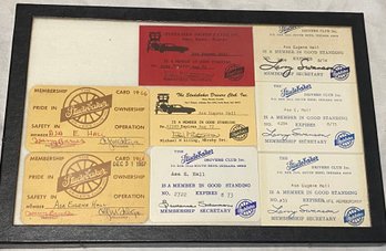 Asa Hall's Studebaker Drivers Club Membership Cards