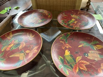 Set Of 4 Decorative Bird Plates