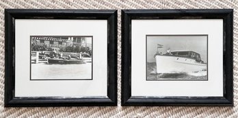 A Pair Of Framed Nautical Photographs From The Chris-Kraft Museum