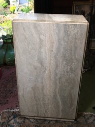 Very Nice Large Travertine Marble Display Pedestal - GREAT MCM / Mid Century Look - Obviously Hollow - Large