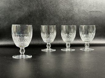 A Set Of Four Brilliant Water Goblets By Waterford, Colleen Pattern, Made In Ireland