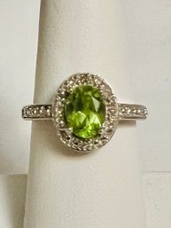 VINTAGE SIGNED ROSS SIMONS STERLING SILVER GREEN AMETHYST RING