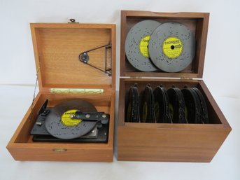Vintage Thorens Disc Music Box  With 30 Discs - Working