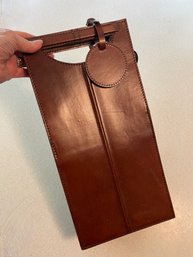 Fine Leather Tote Bag For Wine, Etc.