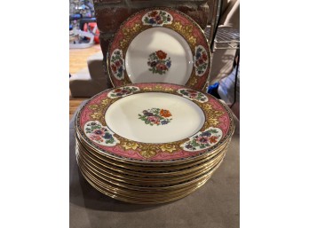 Set Of 12 Dinner Plates - Myott Royal Crown
