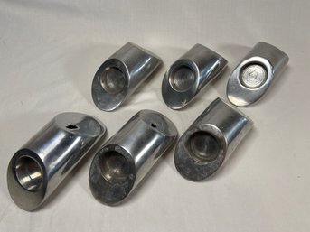 Set Of 6 Silver Metal Wall Mount Tea Light Candle Holders