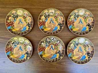 Lot Of Six Vintage Hand Painted Satsuma Gold & Porcelain Plates - Empress & Advisors