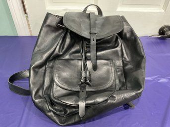 Madewell -black Leather Back Pack