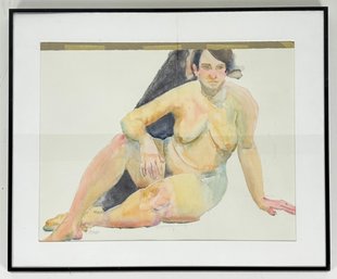 An Original Vintage Watercolor - Nude Female - L. Smethurst