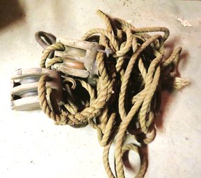 Large Block And Tackle With Thick Rope