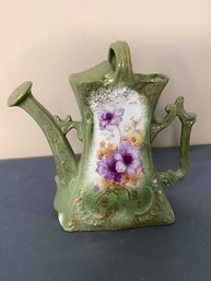 Dark Green Victorian Floral Watering Can